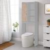Better Home Products Ace Over-The-Toilet Storage Shelf in Light Gray & Natural Oak view 2
