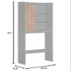 Better Home Products Ace Over-The-Toilet Storage Shelf in Light Gray & Natural Oak view 3