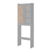 Better Home Products Ace Over-The-Toilet Storage Shelf in Light Gray & Natural Oak view 4