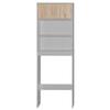 Better Home Products Ace Over-The-Toilet Storage Rack in Light Gray & Natural Oak view 1