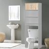 Better Home Products Ace Over-The-Toilet Storage Rack in Light Gray & Natural Oak view 2