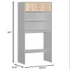 Better Home Products Ace Over-The-Toilet Storage Rack in Light Gray & Natural Oak view 3