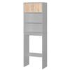 Better Home Products Ace Over-The-Toilet Storage Rack in Light Gray & Natural Oak view 4
