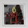 Northlight LED Lighted Neon Style Red Candle Christmas Window Silhouette, 12" view 2