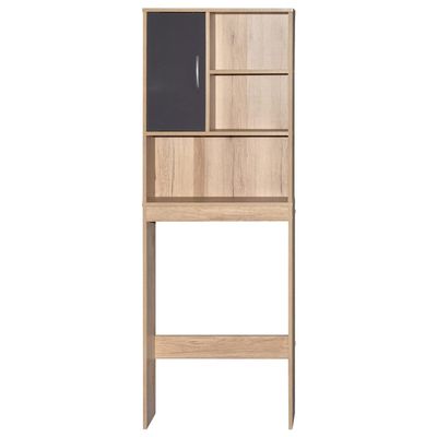 Better Home Products Ace Over-The-Toilet Storage Organizer in Natural Oak & Dark Gray