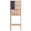 Better Home Products Ace Over-The-Toilet Storage Organizer in Natural Oak & Dark Gray view 1