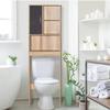 Better Home Products Ace Over-The-Toilet Storage Organizer in Natural Oak & Dark Gray view 2