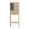 Better Home Products Ace Over-The-Toilet Storage Cabinet in Natural Oak & Dark Gray view 1