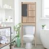 Better Home Products Ace Over-The-Toilet Storage Cabinet in Natural Oak & Dark Gray view 2