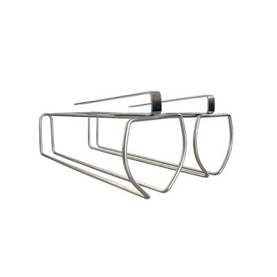 2 slots Wine Glasses Rack, Stemware Hanger, glass cup storage rack, Wire Wine Glass Holder, for Cabinet Kitchen Bar, ready to use (Color : Silver)