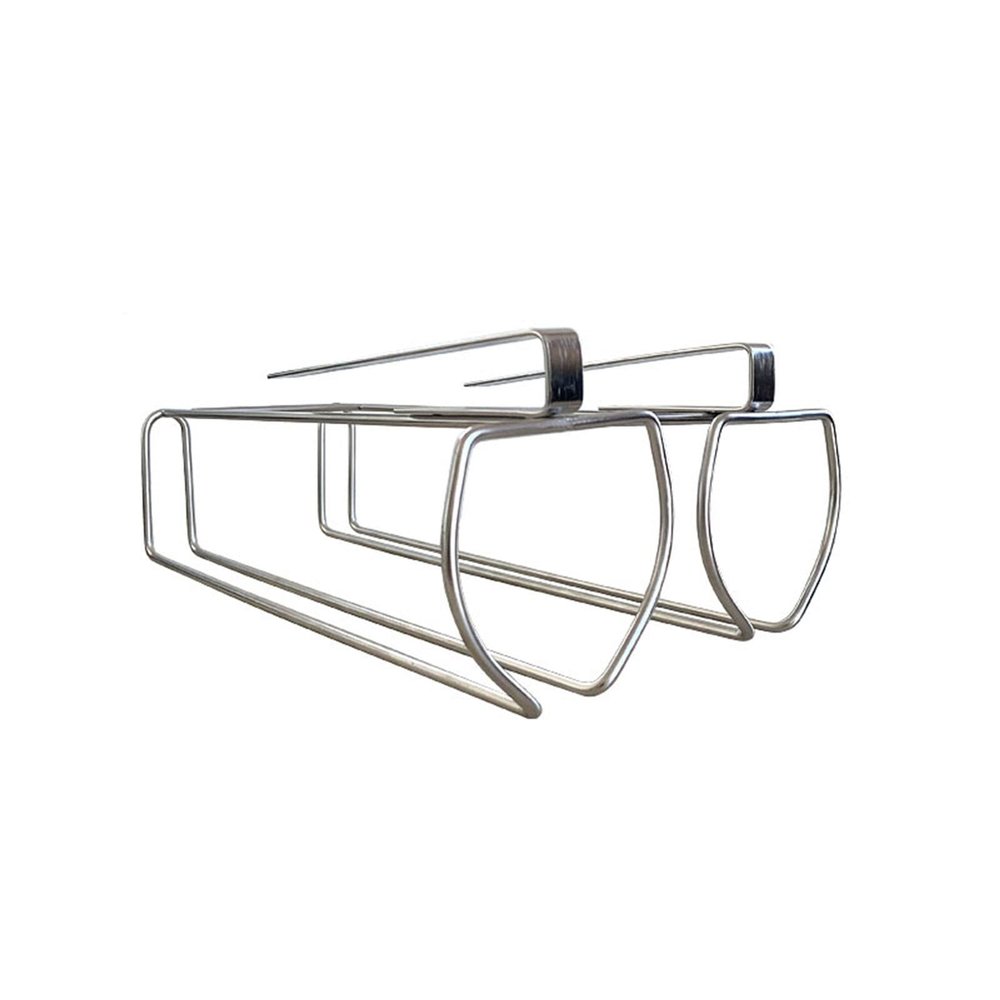 2 slots Wine Glasses Rack, Stemware Hanger, glass cup storage rack, Wire Wine Glass Holder, for Cabinet Kitchen Bar, ready to use (Color : Silver)