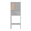 Better Home Products Ace Over-The-Toilet Storage Cabinet in Light Gray & Natural Oak view 1