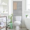 Better Home Products Ace Over-The-Toilet Storage Cabinet in Light Gray & Natural Oak view 2