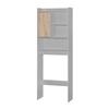 Better Home Products Ace Over-The-Toilet Storage Cabinet in Light Gray & Natural Oak view 4
