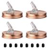 Mason Jar Pour Spouts. free flow Mason Jar Pour Spouts, mason jar for spout regular mouth size 70mm dispenser germination cover. Suitable for any liquid. Leak-Proof 4-Pack + 8 Lid Caps (rose gold) view 1
