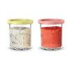 Ninja Creami Deluxe Pints 2 Pack, Compatible with NC500 Series Creami Deluxe Ice Cream Makers, Genuine Ninja Pint, BPA-Free & Dishwasher Safe, Color Lids, 1 Pint Each, Clear/Coral/Yellow, XSKPNTLD2 view 1