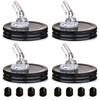 Mason Jar Pour Spouts. free flow Mason Jar Pour Spouts, mason jar for spout regular mouth size 70mm dispenser germination cover. Suitable for any liquid. Leak-Proof 4-Pack + 8 Lid Caps (black) view 1