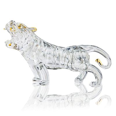 RAN Home Attract Wealth Desktop Figurine Office Decoration Handmade Lucky Crystal Tiger Statues House Congratulation Gift