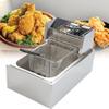 SHENGSHIYU 6l/12l Commercial Countertop Fryer, Countertop Fryer with Basket and Lid, Commercial Electric Fryer for Restaurant Home Kitche,110V-6LSingle-cylinder view 1