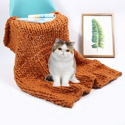 XYXHEII Sofa Knit Blankets, Chunky Knit Blanket Soft Handmade, Knitted Blankets for Bedroom, Blanket Cozy Warm, Knitted Blanket for Bed (G 130x170cm)