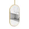 Luyckfrazy Oval Hanging Rod Mirror Nordic Ceiling Mounted Mirror for Bathroom Washroom Makeup Shaving Living Room Bedroom Home Customizable Metal Boom Hanging Mirror (Size : 40cmx70cm) view 1
