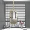 Luyckfrazy Oval Hanging Rod Mirror Nordic Ceiling Mounted Mirror for Bathroom Washroom Makeup Shaving Living Room Bedroom Home Customizable Metal Boom Hanging Mirror (Size : 40cmx70cm) view 2