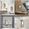 Luyckfrazy Oval Hanging Rod Mirror Nordic Ceiling Mounted Mirror for Bathroom Washroom Makeup Shaving Living Room Bedroom Home Customizable Metal Boom Hanging Mirror (Size : 40cmx70cm) view 4