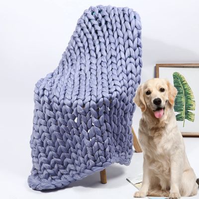 XYXHEII Knitted Throw Blanket for Sofa, Chunky Knitted Blankets and Throws, Handmade Knit Chunky Blanket Throw Sofa Throw for Gift Sofa Bed, Chunky Knit Blanket (A 100x100cm)