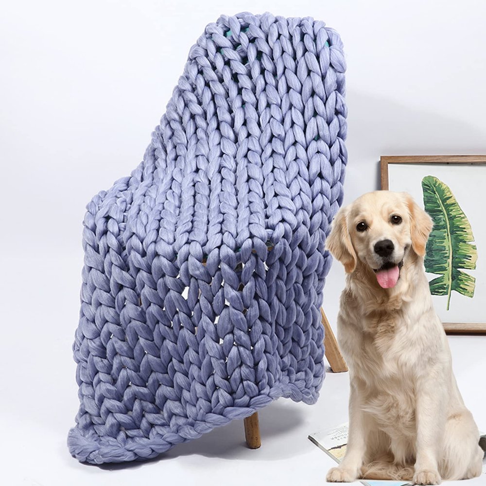 XYXHEII Knitted Throw Blanket for Sofa, Chunky Knitted Blankets and Throws, Handmade Knit Chunky Blanket Throw Sofa Throw for Gift Sofa Bed, Chunky Knit Blanket (A 100x100cm)