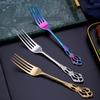 Gold Silverware Set Durable 18/10 Stainless Steel Flatware Sets Vintage Hollow Handle Palace Design Kitchen Weeding Cutlery Utensil Include Teaspoon Spoon Knife Fork Nice Weight Mirror Polished view 4