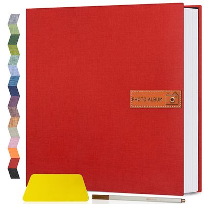 Popotop Large Photo Album Self Adhesive 4x6 5x7 8x10 Scrapbook Album DIY Picture Book,Gifts for Mom,Family Baby and Wedding,with Metal Pen and Plastic Board