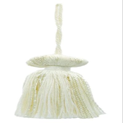 DCOPRO 3" (7.5cm) Small Bell Tassel, 3" (7.5cm) Loop | Craft Tassel # BT3, Cream Ivory #A2 (Ivory / Cream) Set of 12