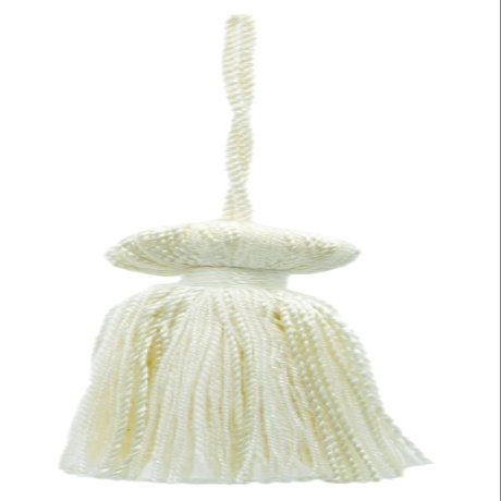 DCOPRO 3" (7.5cm) Small Bell Tassel, 3" (7.5cm) Loop | Craft Tassel # BT3, Cream Ivory #A2 (Ivory / Cream) Set of 12