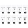 Hanna Roberts Modern Cursive Table Number Card Stock Signs with Round Stand for Wedding Reception, Restaurant, Event Party, 4" x 6" (Set of 10, 1-10, Black) view 1