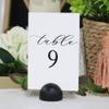 Hanna Roberts Modern Cursive Table Number Card Stock Signs with Round Stand for Wedding Reception, Restaurant, Event Party, 4" x 6" (Set of 10, 1-10, Black) view 2