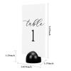 Hanna Roberts Modern Cursive Table Number Card Stock Signs with Round Stand for Wedding Reception, Restaurant, Event Party, 4" x 6" (Set of 10, 1-10, Black) view 4
