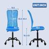 Home Office Chair Mid Back Mesh Desk Chair Ergonomic Computer Chair Height Adjustable Task Chair Modern Rolling Swivel Chair with Lumbar Support Armless Executive Chair for Women Men, Blue view 2