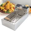 SHENGSHIYU Commercial Fryer, 6l/12l with Electric Basket, Stainless Steel Countertop Kitchen, Commercial Electric Fryer for Restaurant Home Kitchen,220V-12LSingle-cylinder view 1