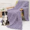 XYXHEII Chunky Knitted Blankets and Throws, Chunky Knit Blanket, Handmade Soft Throw Blanket, Cozy and Warm Knit Blanket for Sofa Home Decor (D 100x100cm) view 1