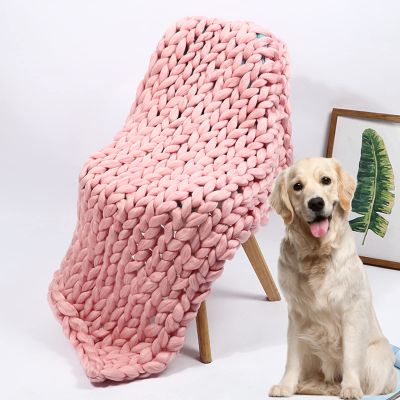 XYXHEII Knitted Throw Blanket for Sofa, Chunky Knitted Blankets and Throws, Handmade Knit Chunky Blanket Throw Sofa Throw for Gift Sofa Bed, Chunky Knit Blanket (G 127x153cm)