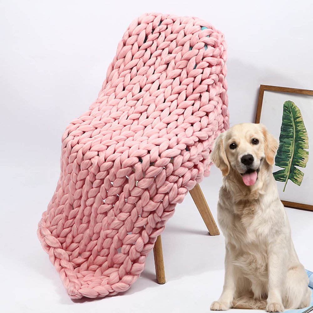XYXHEII Knitted Throw Blanket for Sofa, Chunky Knitted Blankets and Throws, Handmade Knit Chunky Blanket Throw Sofa Throw for Gift Sofa Bed, Chunky Knit Blanket (G 127x153cm)