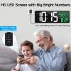 17 Inch Large Digital Wall Clock with Remote Control, Automatic Brightness Dimmer Digital Wall Clock Large Display with Day/Date/Temperature, Snooze, Count Up & Down Timer for Living Room, Office, Gym view 2