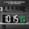 17 Inch Large Digital Wall Clock with Remote Control, Automatic Brightness Dimmer Digital Wall Clock Large Display with Day/Date/Temperature, Snooze, Count Up & Down Timer for Living Room, Office, Gym view 3