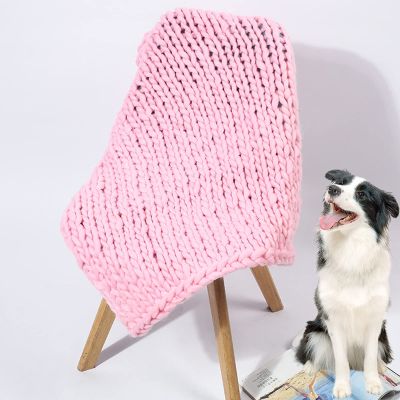 XYXHEII Chunky Knit Blanket Throw, Cotton Knitted Throw Blanket, Handmade Chunky Knit Throw Blanket, Knitted Blankets for Bedroom, Warm Soft Cozy for Bed Chair Sofa (B 127x153cm)