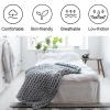 XYXHEII Chunky Knit Blanket Throw, Cotton Knitted Throw Blanket, Handmade Chunky Knit Throw Blanket, Knitted Blankets for Bedroom, Warm Soft Cozy for Bed Chair Sofa (B 127x153cm) view 2