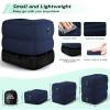 JefDiee Inflatable Travel Foot Rest Pillow, Kids Airplane Bed, Adjustable 3 Layers Height Leg Rest Pillow, Adults Travel Essentials Great for Airplane, Office, Home, Trains, Cars (Blue) view 3