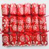 10 inches Christmas No-Snap Party favor, pack Of 6, , ANXTO, Red Snowflake, Christmas Party Table Favor with Party Hat, Joke & Little Gift Inside, Christmas Seasonal Holiday Dinner Traditions (red) view 1
