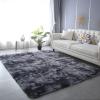 CAIYUECS Shag Area Rug,Indoor Ultra Soft Plush Rugs for Bedroom Living Room, Non-Skid Modern Nursery Faux Fur Rugs for Kids Room Home Decor (Tie-Dyed Dark Gray, 6x9 Feet) view 1
