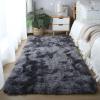 CAIYUECS Shag Area Rug,Indoor Ultra Soft Plush Rugs for Bedroom Living Room, Non-Skid Modern Nursery Faux Fur Rugs for Kids Room Home Decor (Tie-Dyed Dark Gray, 6x9 Feet) view 2