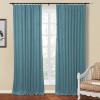 Drapifytex 54 Inches Wide Turquoise Texture 72 Inches Long Curtains for Living Room and Bedroom, Pinch Pleated Draperies Green Polyester Faux Linen Curtain (1 Panel) view 1